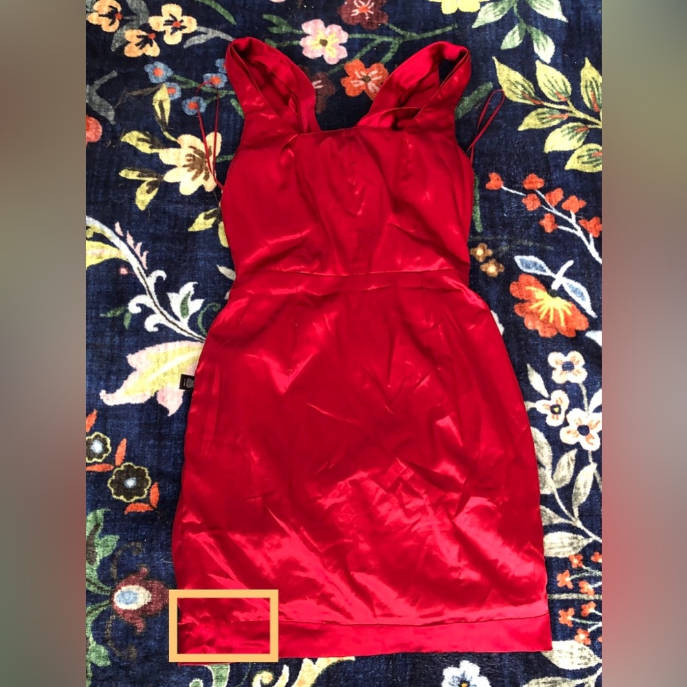 Express Silk Red Dress - Picture 12 of 12